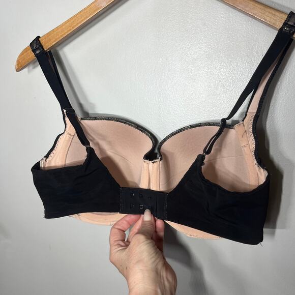 SOMA Bra Black Geo Lace Stunning Support Full Coverage Comfort Underwire 34D - Picture 6 of 7